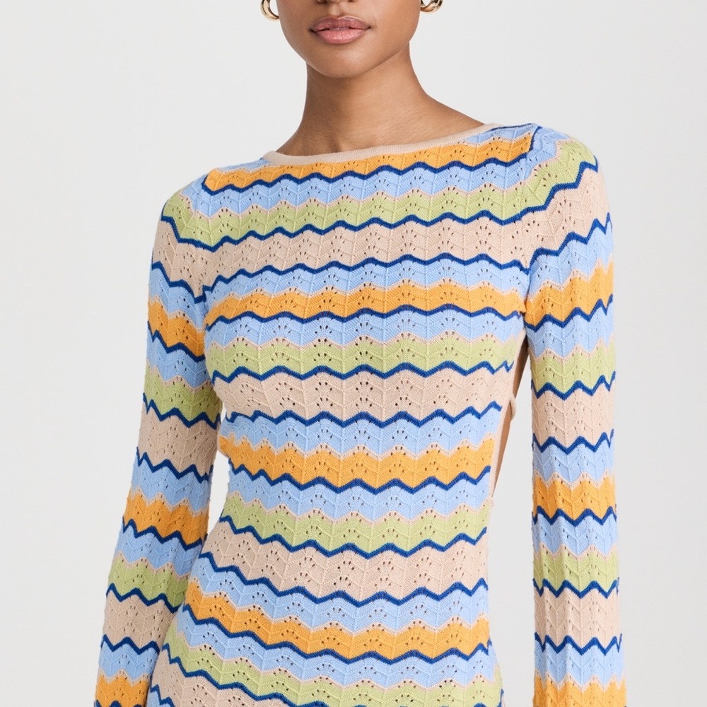 Seven wonders SOLD OUT Multicolor Zigzag Knit Swim Coverup